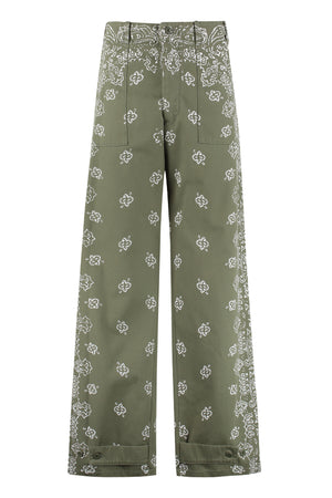 Printed cotton trousers-0
